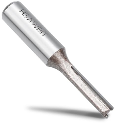 hsawbit Straight 2-Flute Router Cutter, 1/2 Inch Shank, 10mm Cut Diameter & 30mm Cut Length, Flush Trim Router Bit for Woodworking