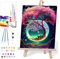 Peinture par numéros arbre de vie pour adultes avec toile encadrée - avec chevalet en bois - Peinture lune par numéro sur toile - Kit de peinture à l'huile acrylique avec pinceaux - Jolie boîte cadeau
