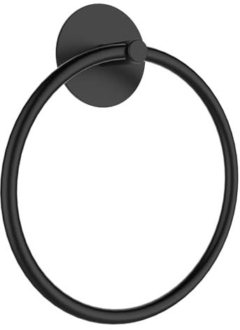 SetSail Porte-Serviettes Mural adhésif pour Salle de Bain, Noir Mat, Anneau Porte-Serviettes en Acier Inoxydable 304 pour Salle de Bain, Cuisine