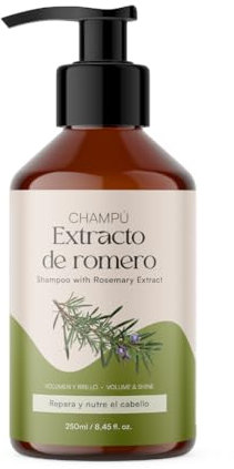 QKnatur - Shampoo mit Rosmarinextrakt (250 ml). Enthält Wirkstoffe zur Stärkung und Reparatur des Haares. Für Haare mit Volumen und Glanz. Für feines oder strapaziertes Haar