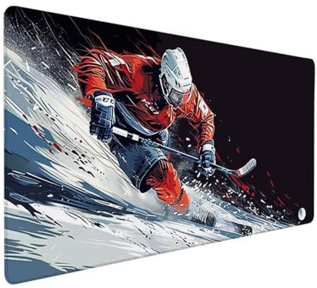 Grand tapis de souris de jeu XXL avec caoutchouc imperméable et antidérapant pour PC, MacBook, étude, ordinateur portable, ordinateur de jeu, maison, topographique 600x300x3 mm hockey athlète 6 - 2