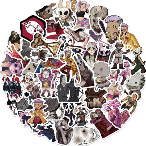 Dead Daylight Aufkleber, 50 Pcs Figur Vinyl Wasserdichte Stickers Für Party, Wasserflasche Scrapbook Laptop Skateboard Computer Für Teens Studenten (50PCS-2)