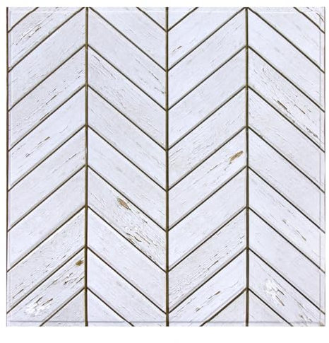 Commomy 10 Piezas Paneles de pared 3D, efecto madera blanca, 30 x 30 cm, autoadhesivos, paneles de pared de PVC para decoración de paredes interiores de sala de estar y dormitorio