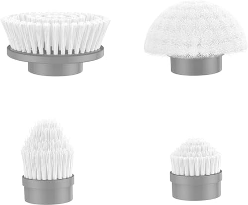 LyriFine Brush Head 4 Pack, 4 Pcs Replacement Brushes for Serious Spin Scrubber, Cordless Spin Scrubber Power Cleaning Brush for Bathroom Floor