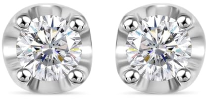 SHOP LC Solitär Labor Diamant Ohrringe Damen 0,20 ct – Platiniertes 925er Silber – Elegante Ohrstecker Schmuck Geschenk Idee für Frauen – Hochwertiger Diamantschmuck