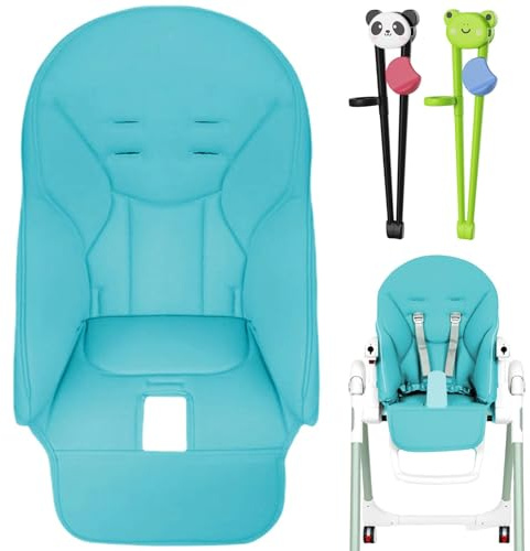 Baby Hochstuhl Sitzbezug für Peg-Perego, Siesta Zero3, Baoneo, Kosmic Jané | Baby Hochstuhl Bezug | Baby Esszimmerstuhl Sitzkissen | PU-Leder Hochstuhl Sitzauflage mit 2 Paar Essstäbchen