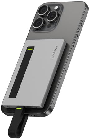 sharge Disk Plus - Caja SSD de 10 Gbps USB C 3.2 para M.2 NVMe 2280/2242/2230 hasta 4 TB (SSD no Incluido) Carcasa Delgada de 6 mm con Cable Integrado Compatible para, 16