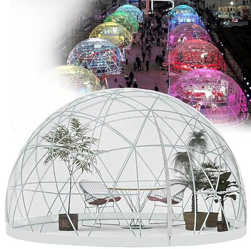 aallwwsso Garten-Kuppel-Iglu-Zelthaus, 3,6 m Garten-Iglu-Zelt mit PVC-Abdeckung, wetterfestes Gewächshaus-Garten-Bubble-Zelt für den Außenbereich, durchsichtiges Iglu-Kuppelhaus für Hinterhof, Party