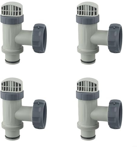 QOXEZY Lot de 4 valves à piston de piscine Intex compatibles avec les accessoires de piscine Intex, valve à piston fiable avec kit de connexion de tuyau de type B pour piscines hors sol – Installation