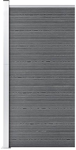 Festnight WPC Zaun 95x186 cm Sichtschutzzaun Sichtschutz Zaun Gartenzaun Lamellenzaun Zaunelemente Gartensichtschutz Grau