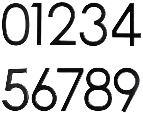 WEYIMVTO 5.6inch Apartment Door Numbers Zinc Alloy Street Mailbox Home Address Signs Black Modern House Floating Plate Digit(2)