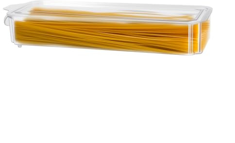 ZoeQide Spaghetti Aufbewahrung 1,35 L, Pasta Vorratsbehälter Transparent | Luftdichte Vorratsdose für Spaghetti, Nudeln, Reis und Snacks, transparenter Behälter mit Deckel für Schrank oder Küche