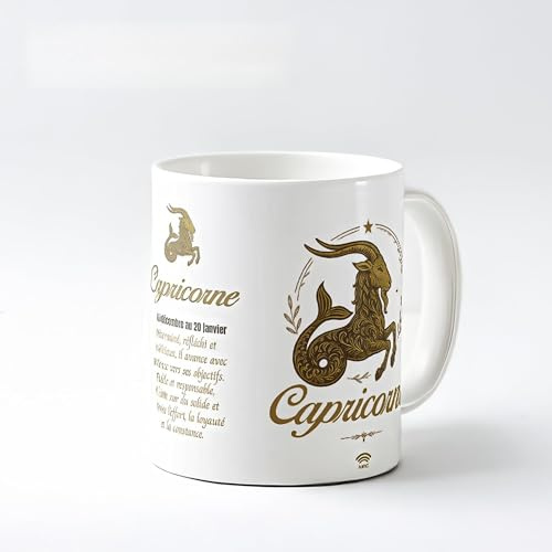 Callvin HOROSCUP – Version française – Mug Interactif Horoscope Quotidien | Tasse NFC | Cadeau Zodiaque – Capricorne – Made in France