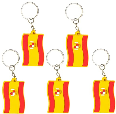 Lot de 5 porte-clés avec drapeau national en PVC pour célébrations nationales et souvenirs