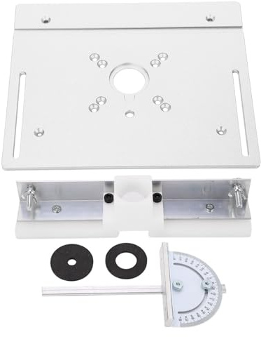 Metal Router Flip Board Aluminum Alloy Insert Plate, Router Table Saw Base Plate, Precision Woodworking Flip Board with Insert Rings for DIY and Professional Router Lift System (Silber)