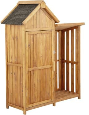 habitat et jardin Gartenschrank aus Holz mit Kaminholzablage Noé - 136 x 57 x 170 cm - Braun