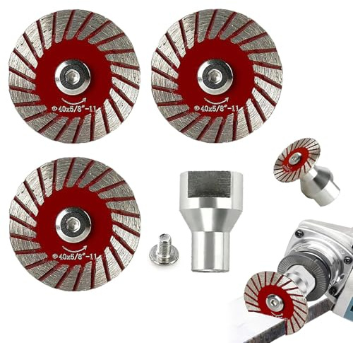 1.57 Diamond Saw Blades Set Precision Stone Cutting Made Easy, Diamond Multi-Purpose Saw Blades, Heavy Duty Angle Grinder Discs, Mini Diamond Saw Blades for Granite, Marble, Sandstone (1+3PCS)