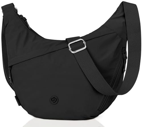 JUYANO Umhängetasche Damen Kleine, Wasserdicht Nylon Halbmond Crossbody Bag, Handtasche für Damen mit Mehreren Taschen, Leichte Schultertasche Handtaschen für Arbeit Reisen Alltag