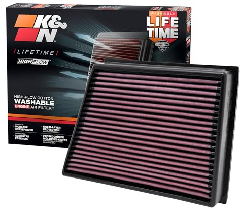 K&N Performance Diesel High-Flow Lifetime Engine Air Filter: Increase Power: Premium, Washable: Compatible with 2011-2016 Chevrolet/GMC: Silverado 2500 & 3500, Sierra 2500 & 3500, 33-2466