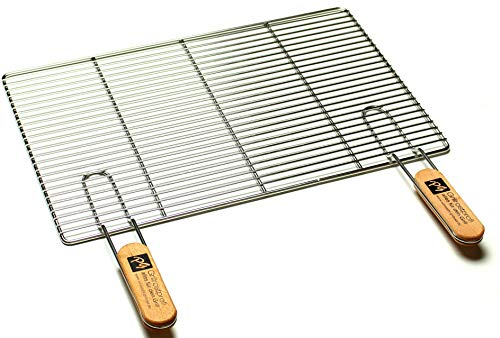 GRILLROSTPROFI Edelstahl-Grillrost mit abnehmbaren Handgriffen 50 x 35 cm