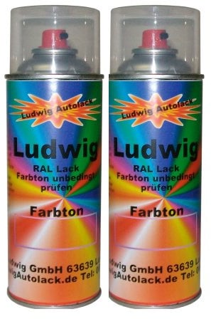 LudwigLacke 2 Spraydosen 400ml Autolack glänzend RAL 2011 Tieforange