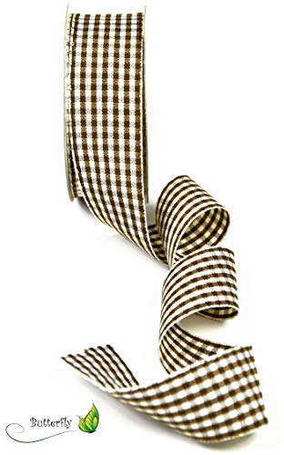 Karoband 25mm x 10m Creme Braun