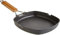 WECOOK! Ecostone Grill Asador Inducción Rayas 24 X 24cm, Antiadherente ILAG Ecológico sin PFOA, Aluminio Fundido, 5mm Espesor, Mango Madera Plegable, Apta Todas las Cocinas Vitrocerámica, Gas