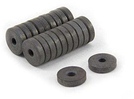 Y10 Ferrit - Magnete Für Kunst, Kunsthandwerk, Modellherstellung, Diy und Hobbys - 12mm O.D. x 3mm I.D. x 3,3mm Dick - 0,1kg Zug - Pack von 20