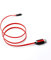 Gamium Câble Micro USB LED Plat 1M - Connecteur Ultra Résistant Gaming - Charge Rapide - Recharge Manette et Portable - Lumineux - Rouge
