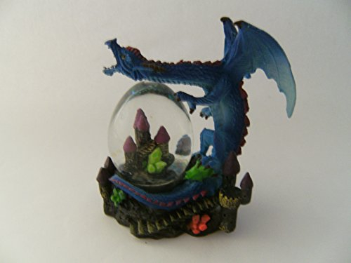 Unbekannt Glitzerkugel Drache lila, Schneekugel Märchen Burg Schneekugeln