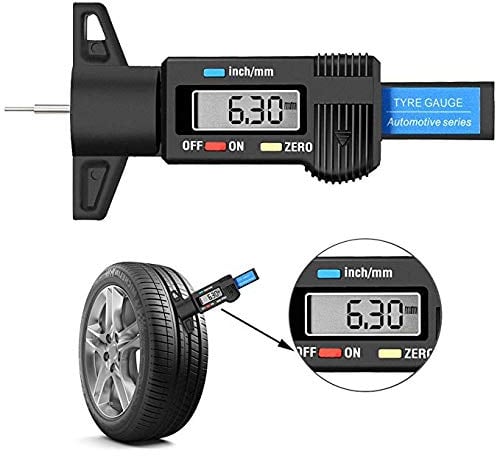 Aofan Digitales Reifenprofilmessgerät mit LCD (0-25.4mm) - Präzises Profiltiefenmessgerät für Auto & Motorrad