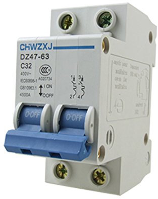 Aexit Mini disjoncteur surchargé bipolaire 32A 400V OZ205030X362375V