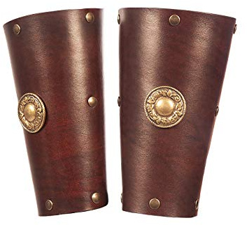 Andracor - Armschienen Römischer Gladiator - Echtleder für Legionäre, Antike, Sparta & LARP - braun