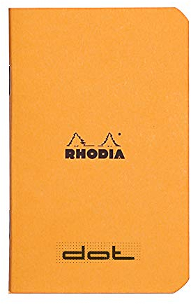 Rhodia 119156C - Notizheft Classic 7,5 x12 cm, 24 Blatt, dot, Clairefontaine Papier weiß 80g, Orange, 1 Stück