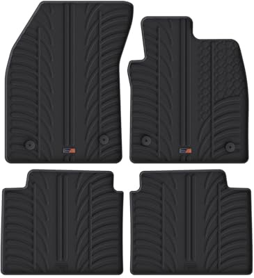 TRAVALL Rubber Car Mats (set of 4) compatible with Ford Focus 5 Door Hatchback (2018-Current) Heavy Duty Floor Mats Moulded Premium Mats Easy Clean Black with Clips - Anti Slip All-Weather Protection