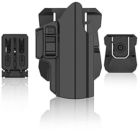 efluky Universal IPSC Pistole Paddelholster Fit Walther P99, Springfield XD, Beretta APX, Sig Sauer P320, Glock19, 19X, 17, 21, 22, 23, 26, 27, 31, 32, 33, 45 (Gen1-5) (Paddle+Belt Clip)