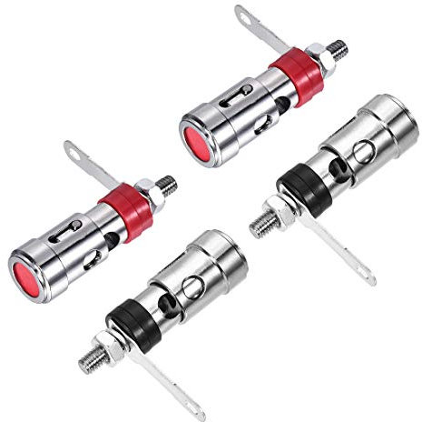 sourcing map 4PCS Amplifier Terminal Connector Binding Post Push Quick Type -Binding Post Spring Loaded Press Subwoofer Basket Terminal