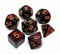 CREEBUY Polyedrisches Würfelset für Dungeon and Dragons, Rollenspiele, 7 Stück, Rot mit Schwarz-Nebel