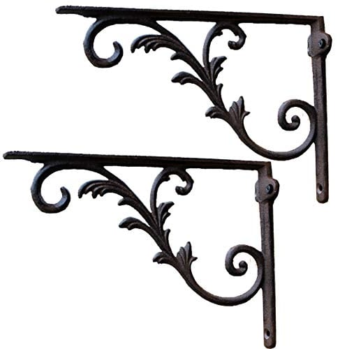 2pcs Nostalgische Wandhalterung Regalhalterung,Eisen Antik Rustikal,Regalbretter Regalwinkel,90 Grad Winkel Klammer Halterung,Wandregal Schweberegal Hängeregal