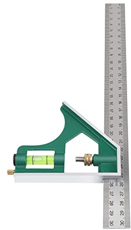 Kombinationswinkel 300mm combinatiehoek Pr?ziser Universal Kombiwinkel Anschlagwinkel Universalwinkel mit Wasserwaage und Linealanschlag 90/45 Grad Messwerkzeug Zimmermannswinkel