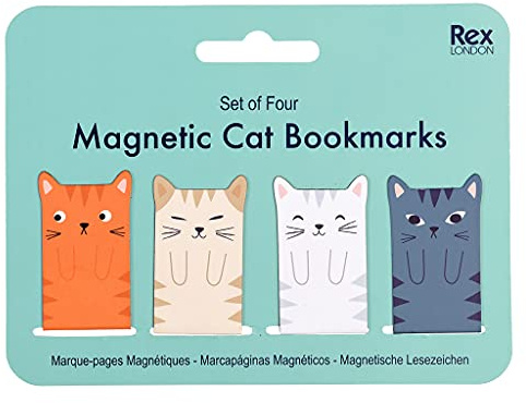 Lesezeichen, magnetisch, Katze, 4 Stück