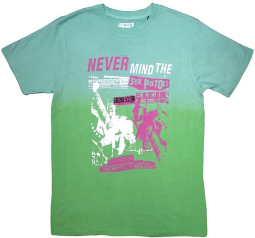 Sex Pistols T Shirt NMTB Japan Flyer Band Logo Nue offiziell Unisex Dip Dye Grün M