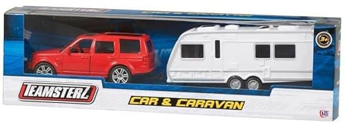 Celino® Car and Caravan Toy DieCast Opening Doors Boys Kids Children Vehicle (Red)