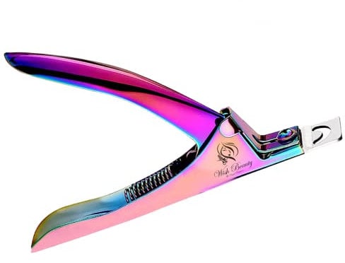 Nail Clippers Tip Cutters for Acrylic False Fake Gel Artificial Nails Rustproof Sharp Professional Manicure Pedicure Trimmer Nail Care Tools (Rainbow)