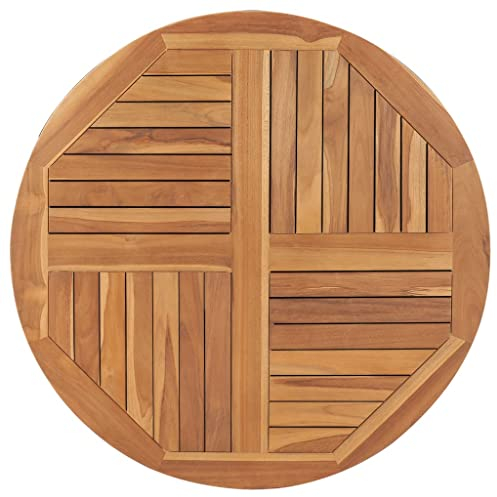 INLIFE Tischplatte Massivholz Teak Rund 2,5 cm 90 cm,10.1kg,48987