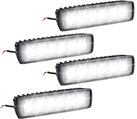 YRHome 18W LED Arbeitsscheinwerfer 12V - 24V Offroad LED Zusatzscheinwerfer Auto Scheinwerfer 6000K LED Strahler IP67 Wasserdicht Rückfahrscheinwerfer 1600LM für TruckTraktor SUV ATV SUV-4 Stück