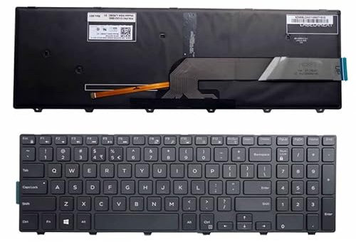 YANHAO for dell Inspiron 15 Serie 5000 15 5551 5552 5555 5558 5559 7559 Tastiera Layout USA Colore Nero con Tastiera retroilluminata [Facile da installare]