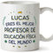 MUGFFINS Tazas Personalizadas para PROFESOR DE EDUCACION FÍSICA hombre - En Español - Mejor del Mundo - 11 oz / 330 ml - Regalo Personalizable original y divertido