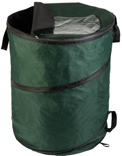 Wakeman Pop Up Outdoor Trash Can, Green, 46 Gallon