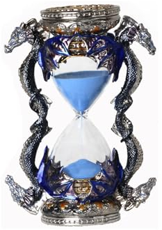 Xinzhirun Retro Metall Drache Sanduhr Timer 15 Minuten Gothic Dekorative Statuen Einzigartige Vintage Klassische Sanduhr Home Decoration Pieces Gift Art Collection Blau (Drachen) Single Six Inch